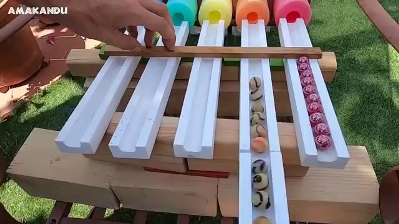 Marble Run Race with Colourful Pop Tubes | Relaxing ASMR Experience