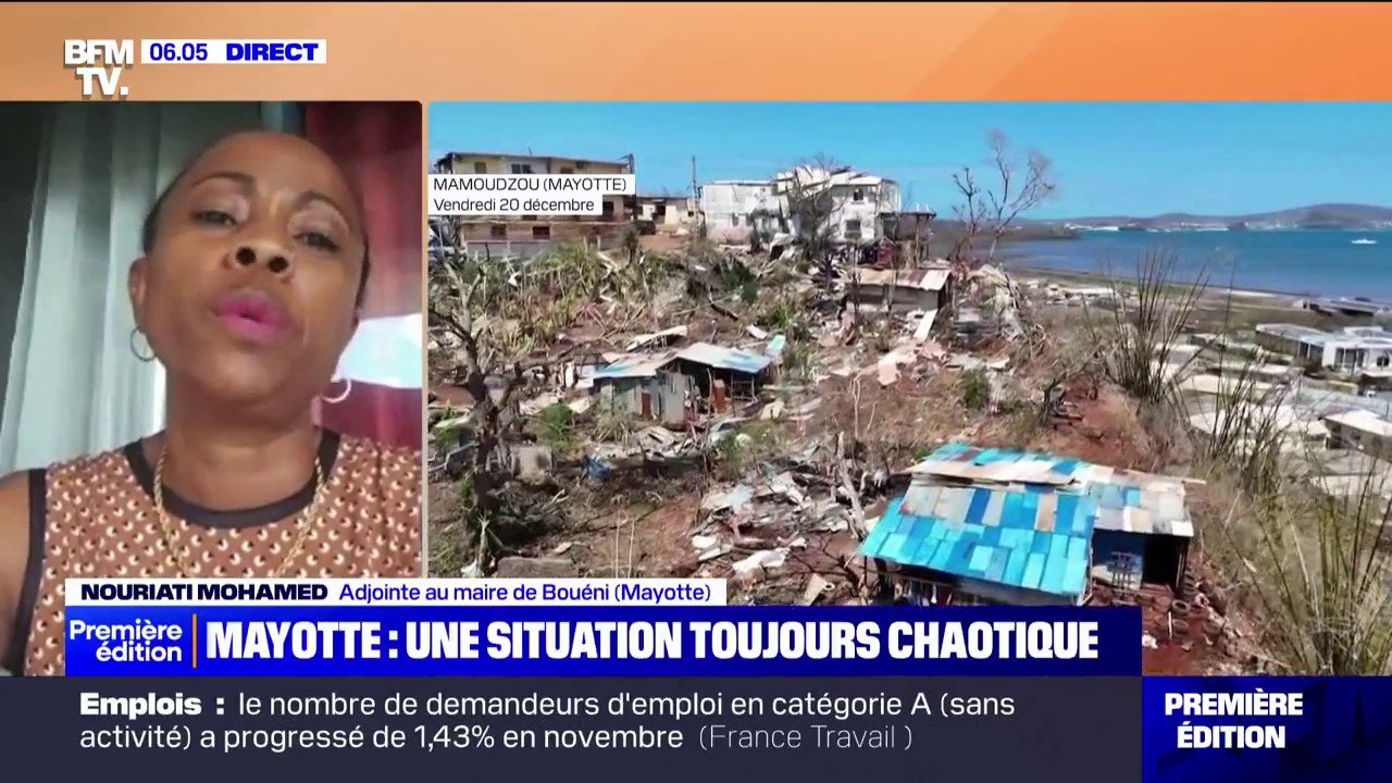 Mayotte: "Dès qu'on entend une alerte de temps, c'est la panique parce qu'on n'a plus de toit", assure Nouriati Mohamed (adjointe au maire de Bouéni)