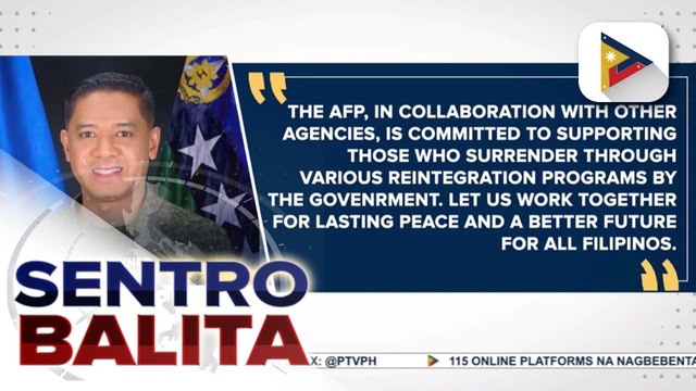 AFP, muling hinimok ang natitirang mga miyembro ng CPP-NPA na sumuko na sa gobyerno at magbagong buhay