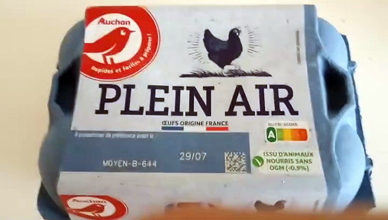 AUCHAN Oeufs de poules élevées en plein air sans ogm 6 oeufs
