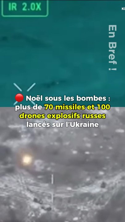 🔴 Plus de 70 missiles et 100 drones explosifs russes lancés sur l’Ukraine la nuit de Noël