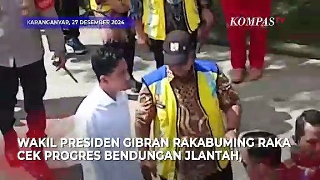 Momen Wapres Gibran Cek Progres Bendungan Jlantah di Karanganyar