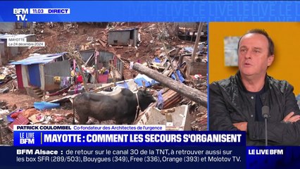 Patrick Coulombel (Architectes de l'urgence) évoque le travail de ses équipes à Mayotte concernant "la mise en sécurité" de plusieurs infrastructures