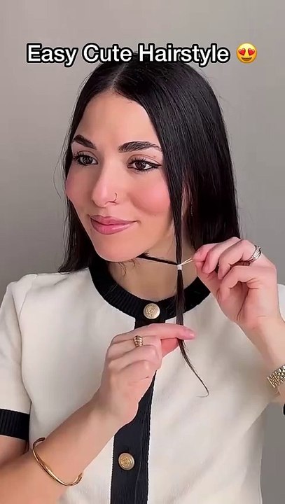 Cute easy hairstyles for medium, long hair 🤍✨ #hairstyles #hairtok #hair #explorepage #shorts
