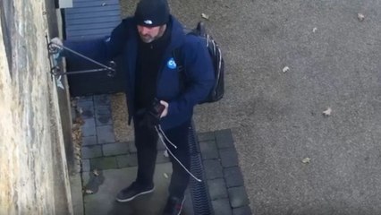 Man slips and falls on icy road while leaving for work on a cold morning