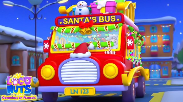 Roues Dans le Noël Bus + Plus Loco Nuts Chansons de Noël et Vidéos Dessins Animés Pour Enfants