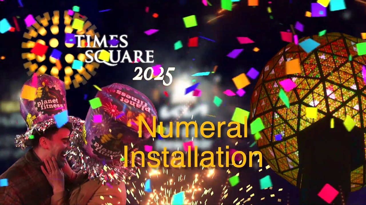 The Numeral "5" Takes Its Place Atop One Times Square