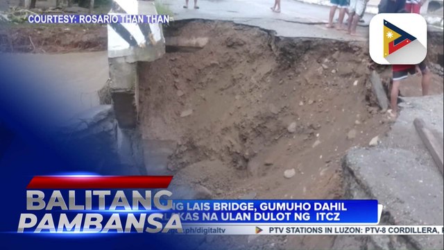 Bahagi ng Lais Bridge sa Malita, Davao Occidental, gumuho dahil sa malakas na ulan dulot ng ITCZ