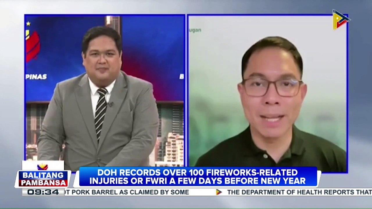 DOH records over 100 fireworks-related injuries a few days before New Year