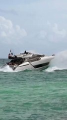 Even this big Riva Anywhere yacht was affected somewhat this week by the wavy Haulover Inlet