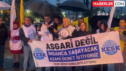 KESK Düzce'de Asgari Ücret Protestosu Düzenledi