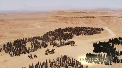 Elias desafia o rei Acabe ,a rainha Jezabel e todos os 450  profetas de baal , provando  que só há um Deus