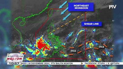 Shear line at ITCZ nagpapaulan sa ilang bahagi ng bansa