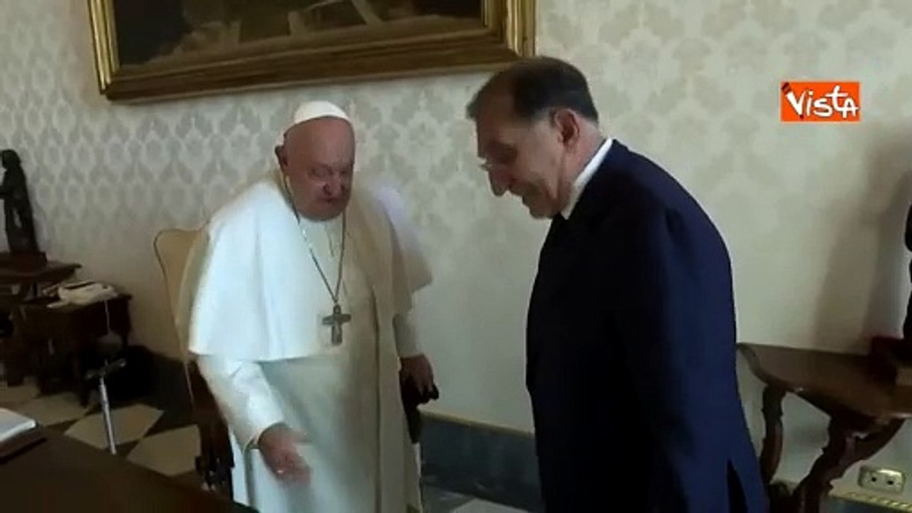 Papa Francesco riceve in udienza, in Vaticano, il Presidente del Senato Ignazio La Russa