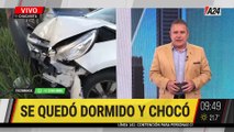 Terrible choque en Chacarita: se quedó dormido y destrozó su auto por completo