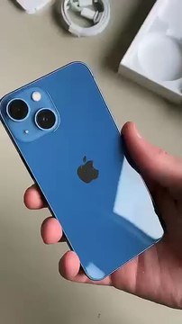 ASMR Unboxing iPhone 13 Mini blue color