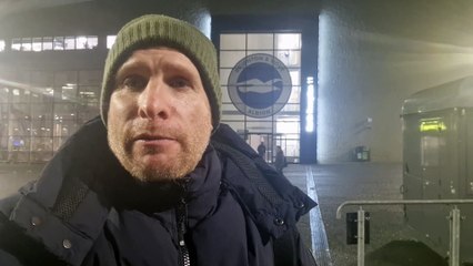 View from the Brighton press box as fans boo after Brentford stalemate