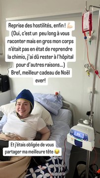 Emilie Dequenne de retour à l'hôpital pour commencer sa chimiothérapie. Instagram le 28 décembre 2024.