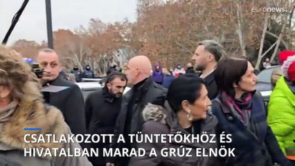 Szalome Zurabisvili grúz elnök is tüntet az uniós csatlakozási tárgyalások felfüggesztése ellen