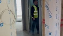 Boss gets startled as cracker explodes loudly during site inspection