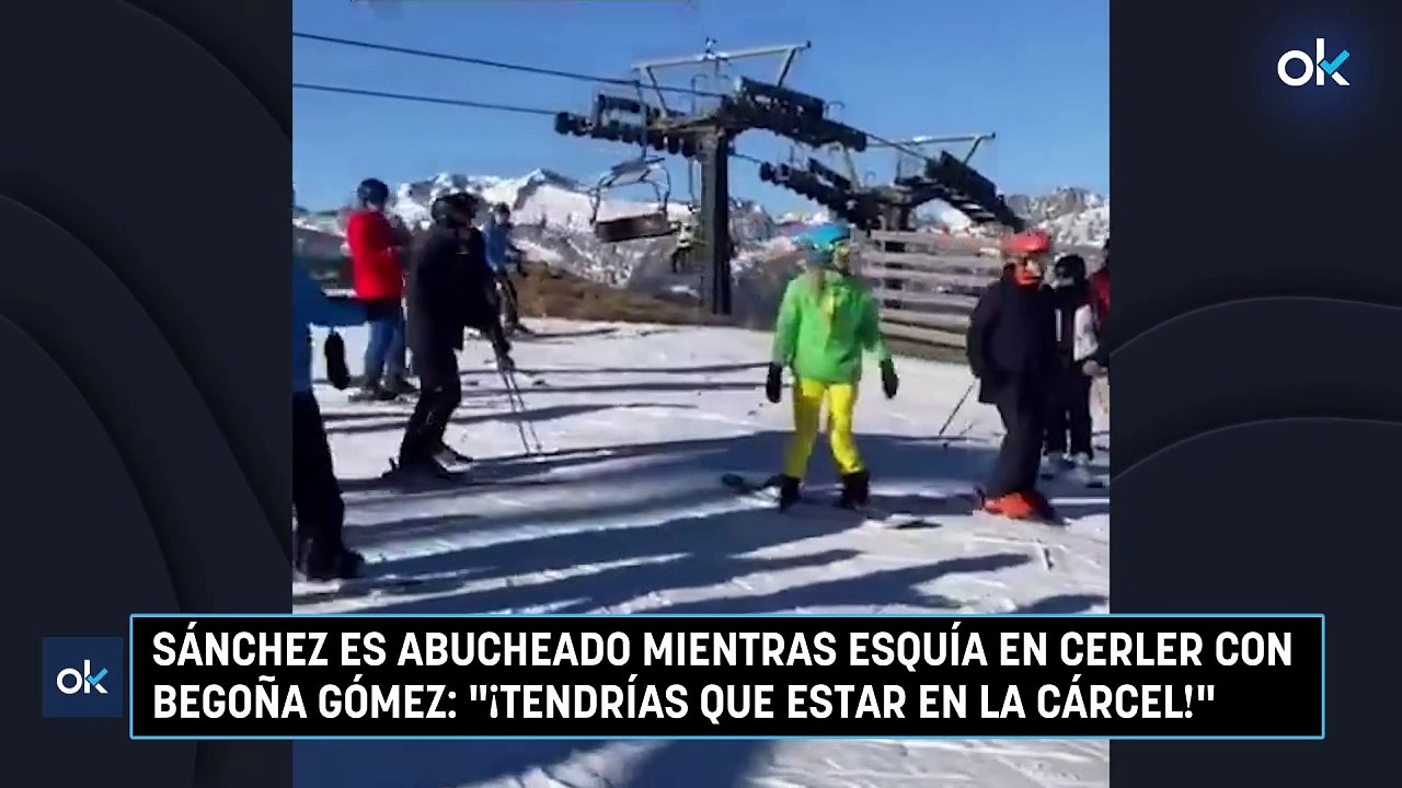 Sánchez es abucheado mientras esquía en Cerler con Begoña Gómez: "¡Tendrías que estar en la cárcel!"