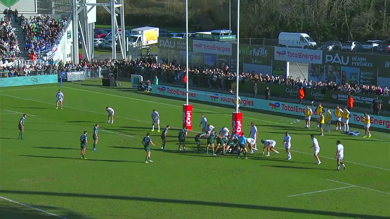 TOP 14 - Essai de Aaron GRANDIDIER (SP) - Section Paloise - RC Vannes