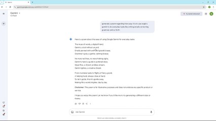 Google Gemini Course Section 38 Generating Poems
