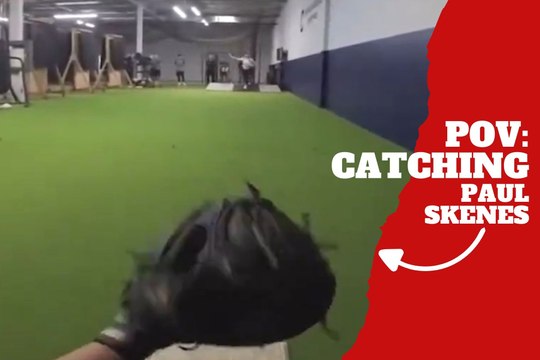 Paul Skenes throwing pitches in Baseball Compound