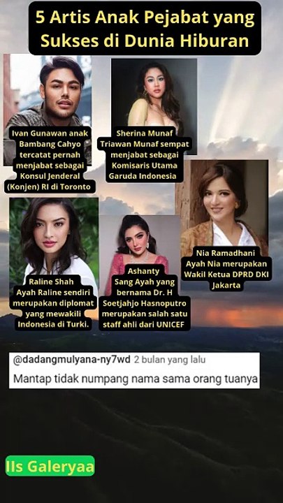 5 Artis Anak Pejabat yang Sukses di Dunia Hiburan, Siapa Saja #entertain