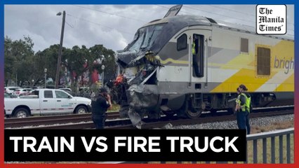 No fatalities reported after train collides with fire truck in Florida