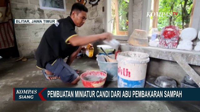 Kreatif! Petugas Kebersihan Daur Ulang Limbah Abu Sampah Jadi Miniatur Candi