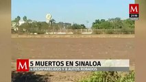 Sinaloa registra jornada de violencia con cinco homicidios y varios robos de vehículos