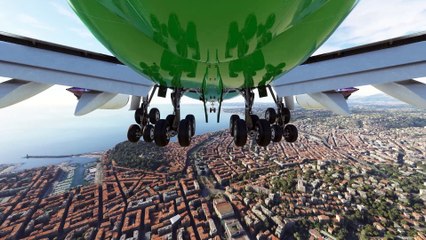 Luminescent Landing: EVA Air Boeing 747 at Nice Côte d'Azur Airport (NCE), Nice, France #flights #fly #flightlovers #Canada #USA #Japan  #aviation #flying #FlyingLovers #aviationlovers