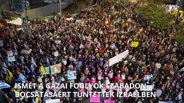 Izraeli tüntetők ismét a Gázában fogva tartottak szabadon bocsátását követelték
