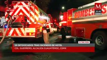 Incendio en hotel de la colonia Guerrero deja diez intoxicados y dos menores lesionados