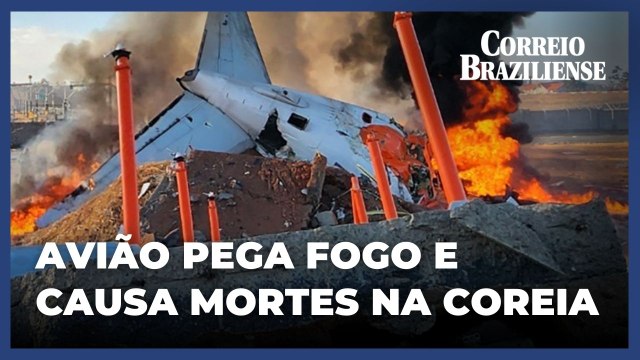 Avião com 181 pessoas pega fogo e causa mortes na Coreia do Sul