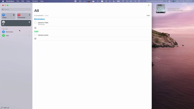 How to OPEN a List In a New Window On the Reminders Application Using a Mac - Basic Tutorial | New
