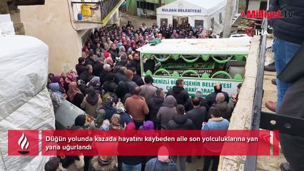 Düğüne gidecekleri köylerine cenazeleri gitti! 3 kişilik aile son yolculuğuna uğurlandı