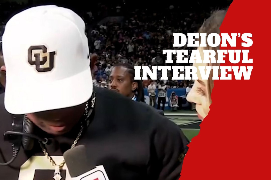 Deion Sanders breaks down after emotional final walk with sons before last college game