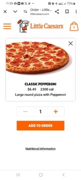 Little Caesars Pizza, Pizza Hut, Domino's Pizza, and Papa John's Pizza in Baton Rouge, Louisiana for Large Pepperoni from cheapest to the highest.