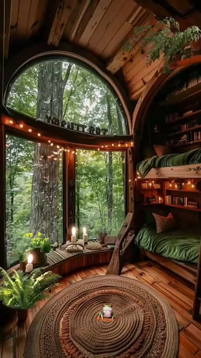 Rain and thunderstorm sound amidst serene greenery and nature.