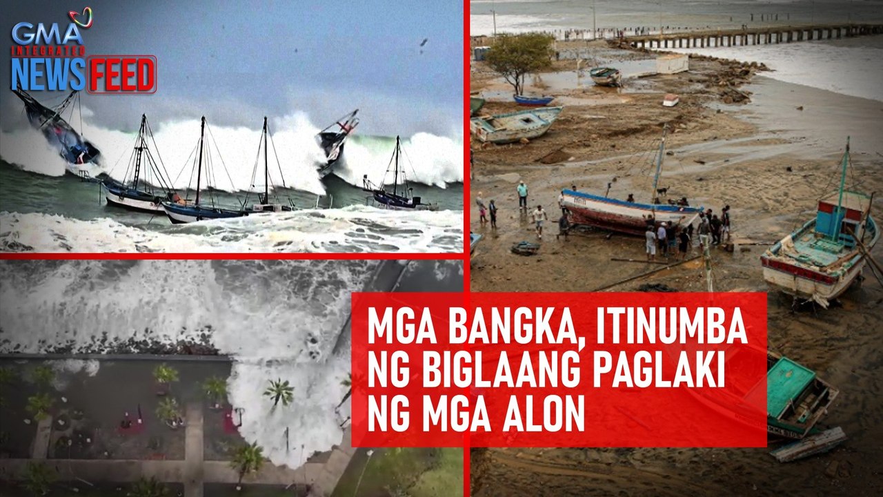 Tsunami? Mga bangka, itinumba ng biglaang paglaki ng mga alon | GMA Integrated Newsfeed