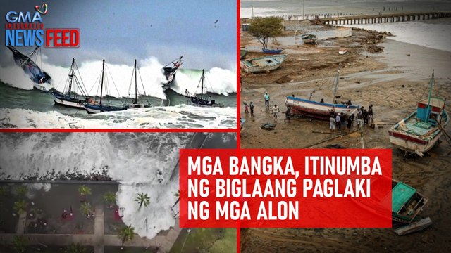 Tsunami? Mga bangka, itinumba ng biglaang paglaki ng mga alon | GMA Integrated Newsfeed