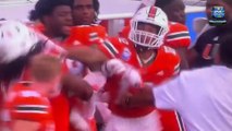 Shocking Moment Miami Football Players Brawl on the Sideline During Lowa State Bowl Game