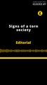 Editorial | Signs of a torn society