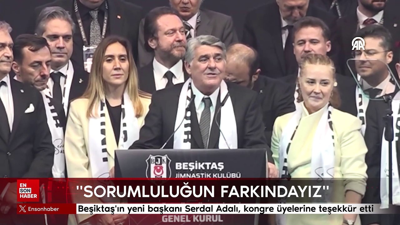 Beşiktaş Kulübünün yeni başkanı Serdal Adalı, kongre üyelerine teşekkür etti