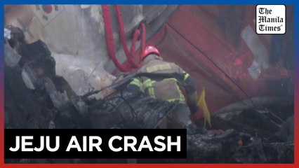 Recovery workers sift through wreckage on morning after deadly South Korea air crash