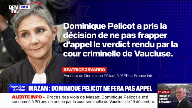 Procès des viols de Mazan: Dominique Pelicot ne fera pas appel de sa condamnation à 20 ans de prison