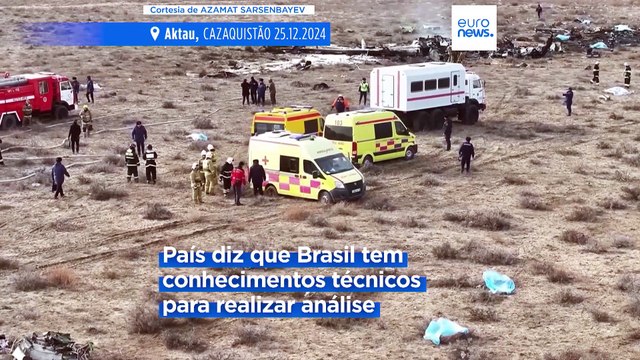 Cazaquistão decide enviar caixas negras do avião da Azerbaijan Airlines para o Brasil