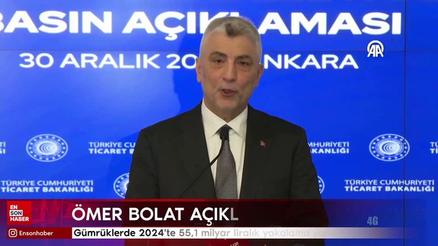 Ömer Bolat: Gümrüklerde yakalama değeri 2024'te yüzde 139 artışla 55,1 milyar liraya ulaştı